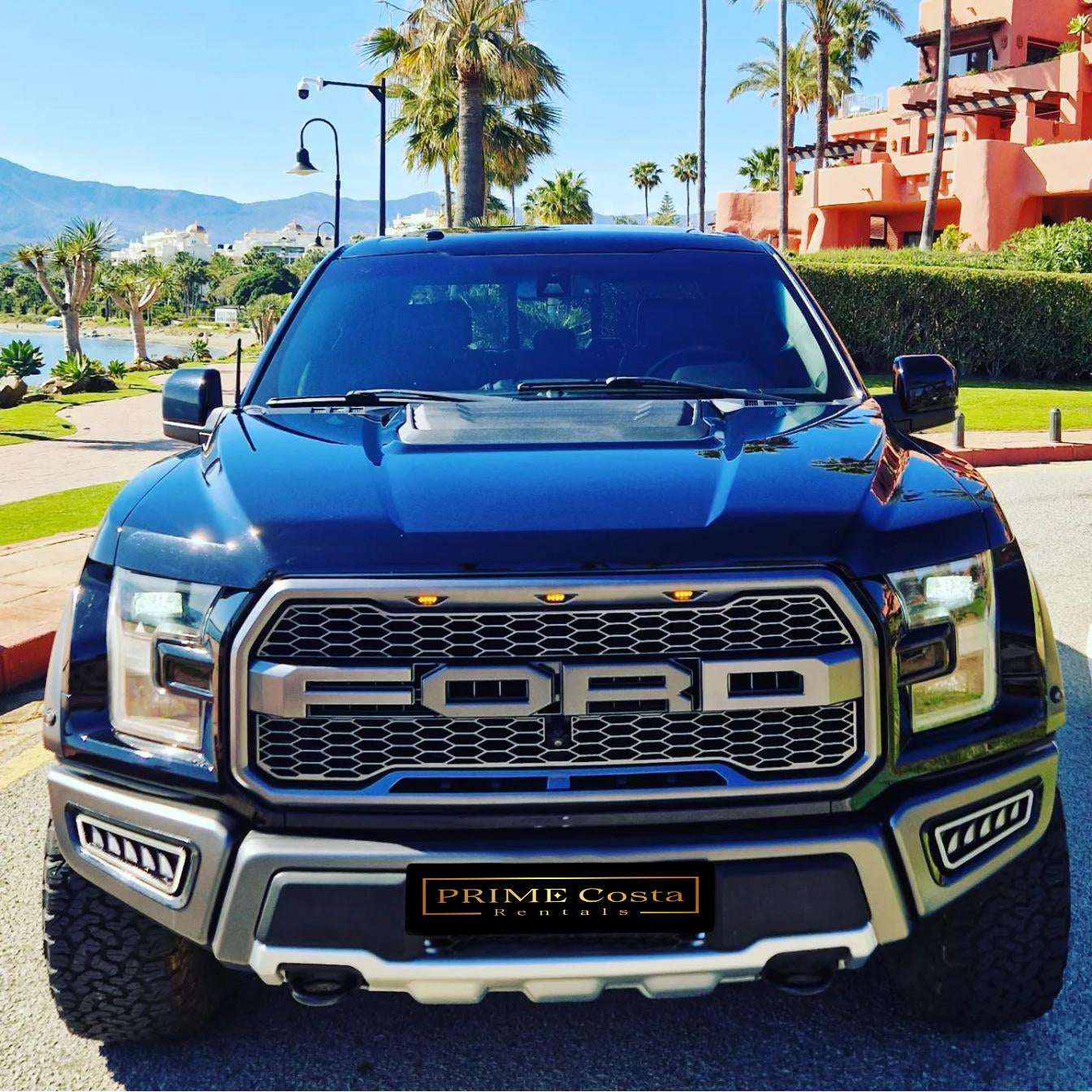 Ford F-150 Raptor 450 HP 4WD SUV for rent in Marbella – twin-turbo performance, automatic transmission.