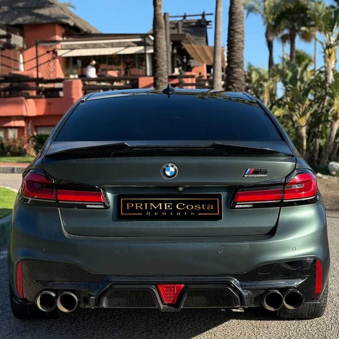 BMW M5 Competition 800hp Stage 2 super sedan for rent in Marbella – tuned V8, high-performance drive.