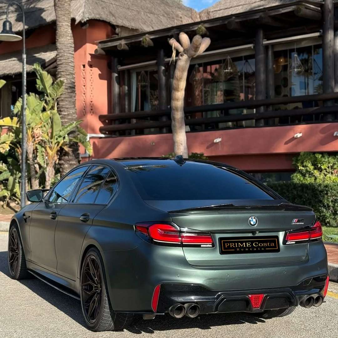 BMW M5 Competition 800hp Stage 2 super sedan for rent in Marbella – tuned V8, high-performance drive.
