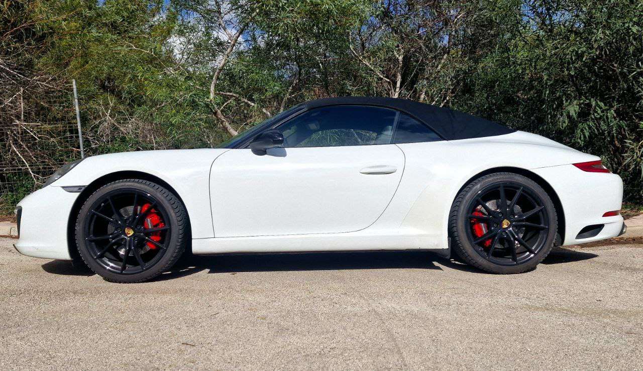 Porsche 911 Carrera Cabrio for rent in Alicante – convertible sports car, automatic, 2 seats.