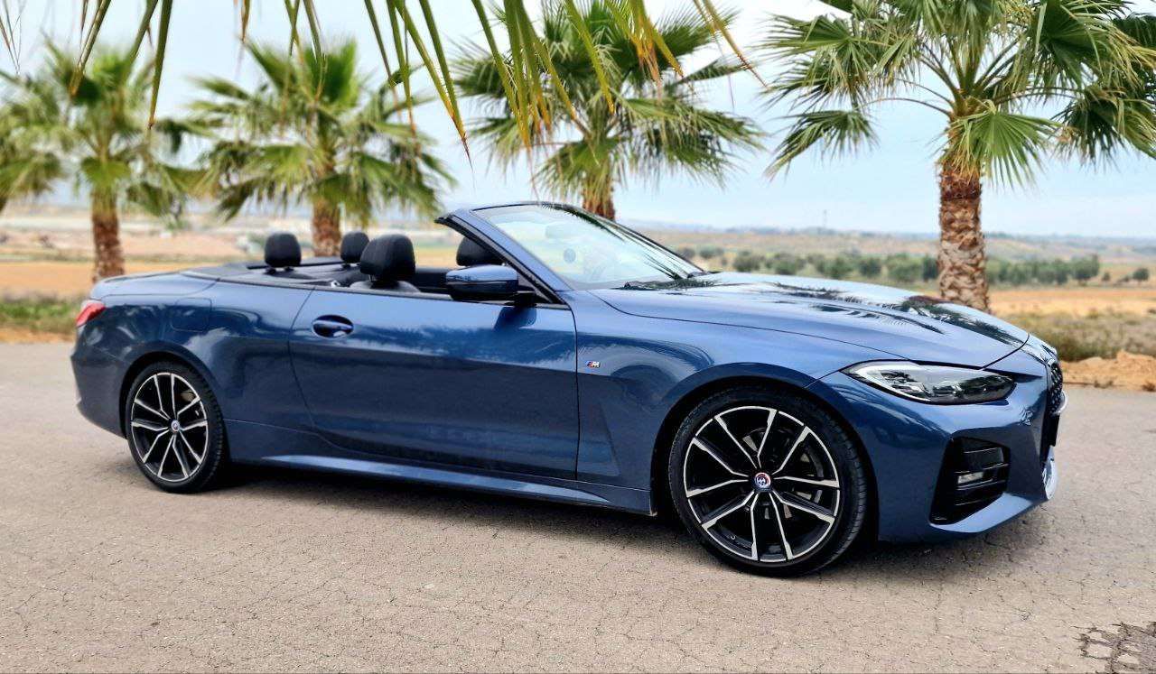 BMW 420 Cabrio convertible for rent in Alicante – luxury open-top sports car, automatic, premium driving experience.