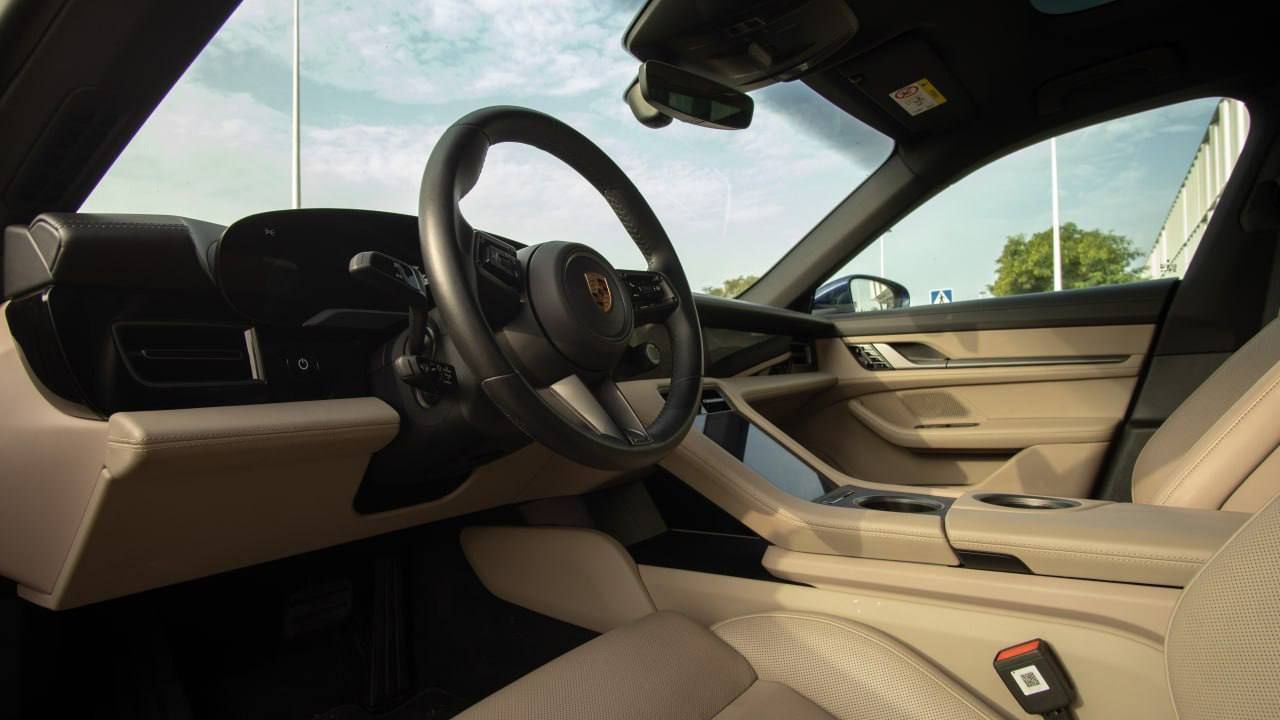 Porsche Taycan 4S luxury electric car for rent in Alicante – 563 HP, automatic, eco-friendly performance sedan.