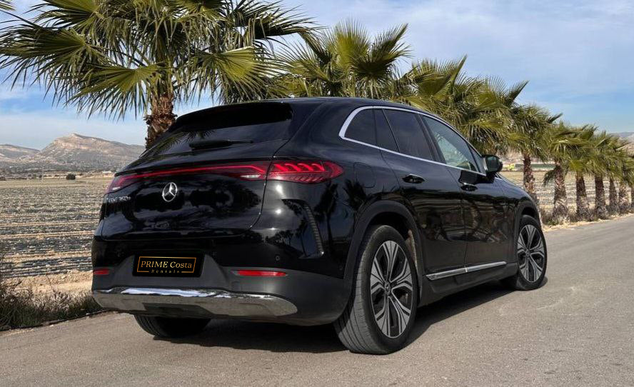 Mercedes-Benz EQE 350 luxury electric sedan for rent in Alicante β AWD, up to 600 km range, premium comfort.