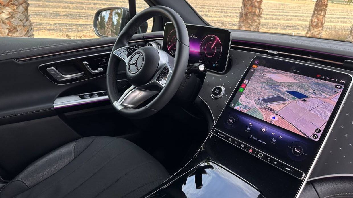 Mercedes-Benz EQE 350 luxury electric sedan for rent in Alicante β AWD, up to 600 km range, premium comfort.