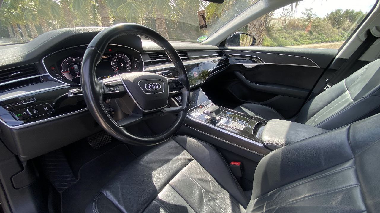Audi A8 Long luxury executive sedan for rent in Alicante β extended comfort, automatic transmission, premium class.