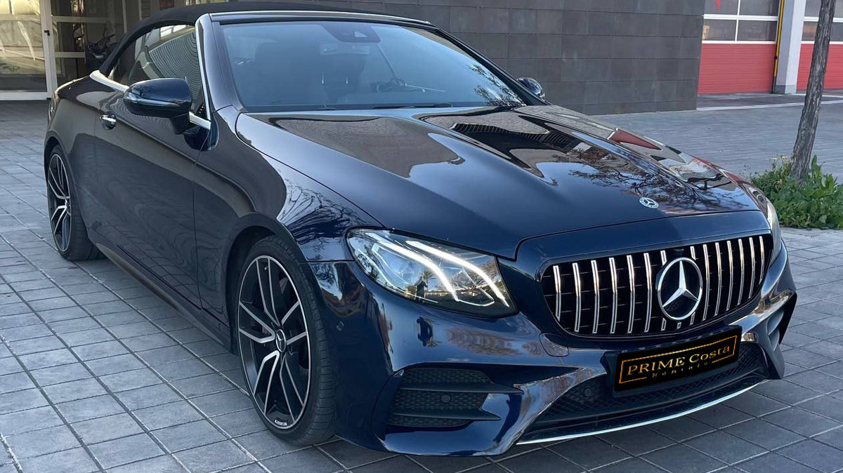 Mercedes-Benz E-Class Cabrio convertible for rent in Alicante β premium design, luxury open-top driving.