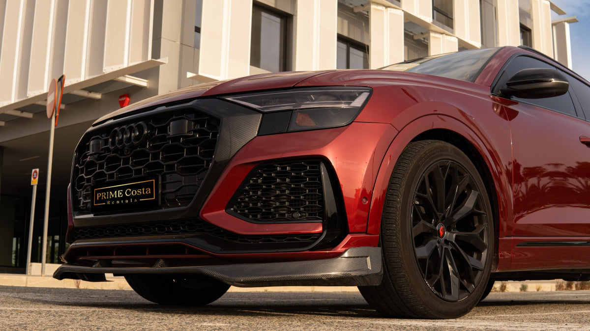 Audi RS Q8 luxury SUV for rent in Alicante – 600 HP, 4.0L V8 mild hybrid, automatic, 4WD crossover.