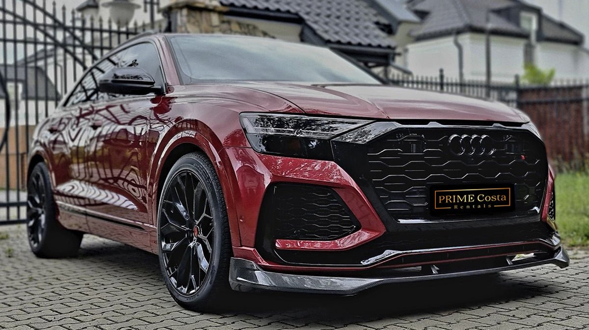 Audi RS Q8 luxury SUV for rent in Alicante – 600 HP, 4.0L V8 mild hybrid, automatic, 4WD crossover.