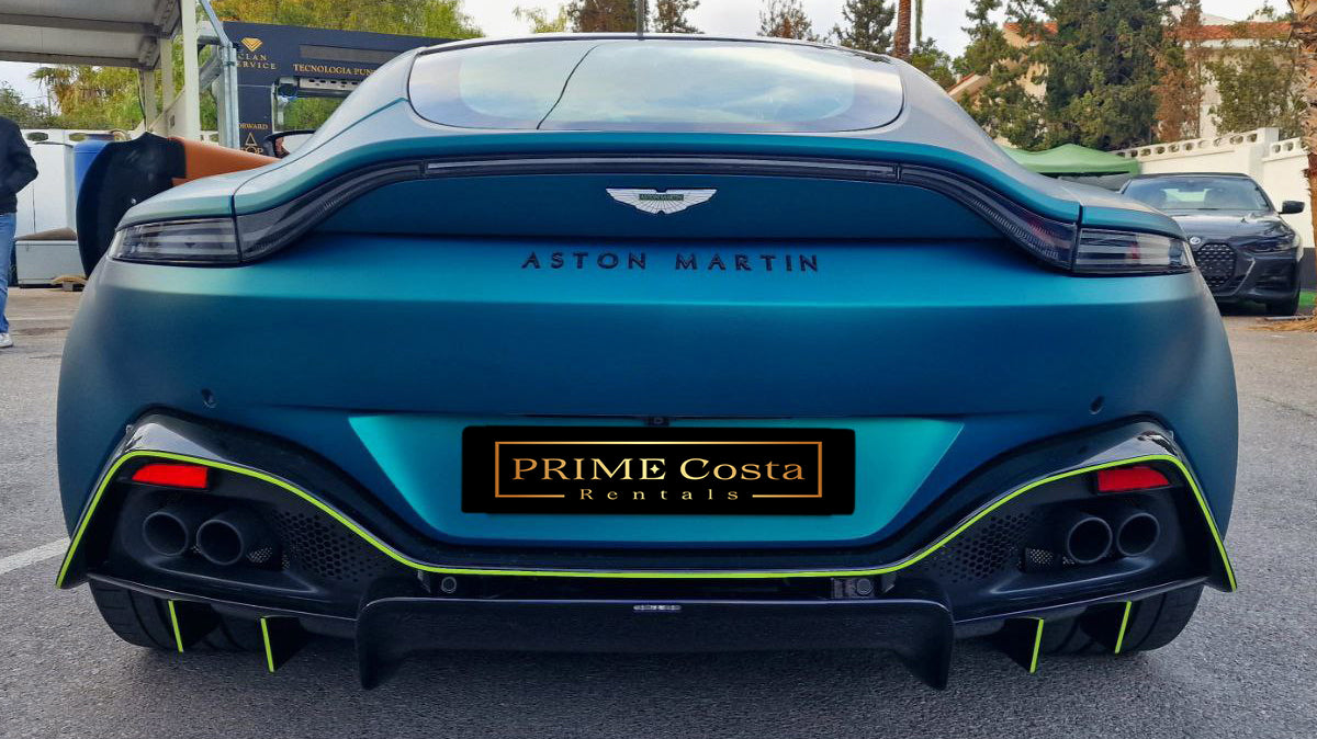Aston Martin Vantage for rent in Marbella β 665 HP, 4.0L twin-turbo V8, automatic luxury sports car.