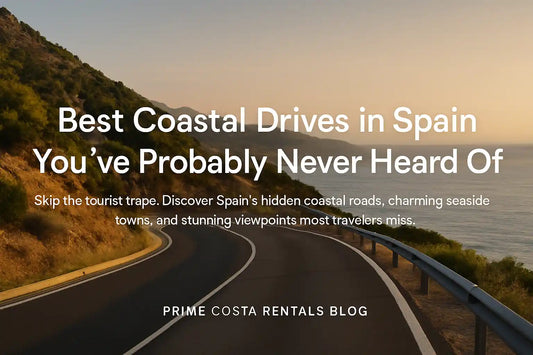 Winding coastal road in Spain with sea views and golden light