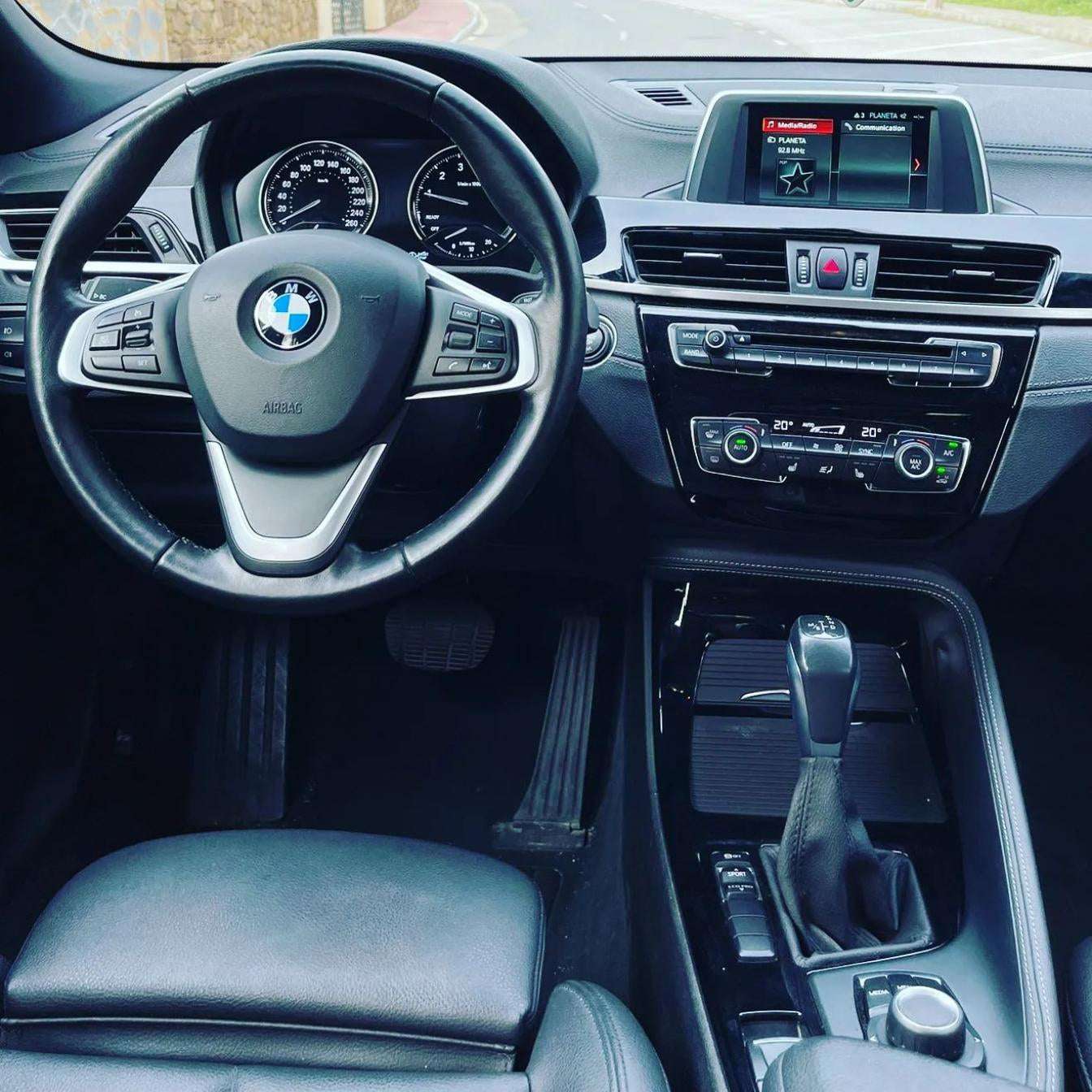 White BMW X2 SUV for rent in Marbella – automatic 4WD, 2.0L engine, compact 5-seater crossover.