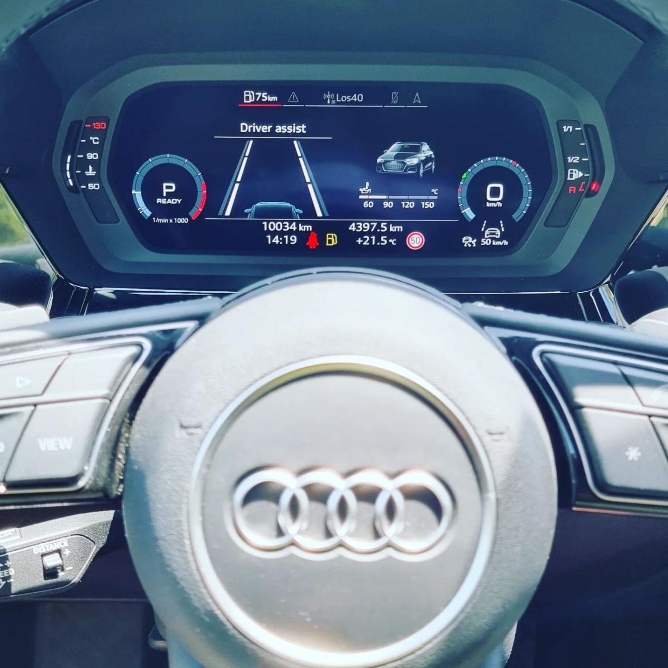 Black Audi A3 30 TFSI hatchback for rent in Marbella – automatic, 5-seater small car.