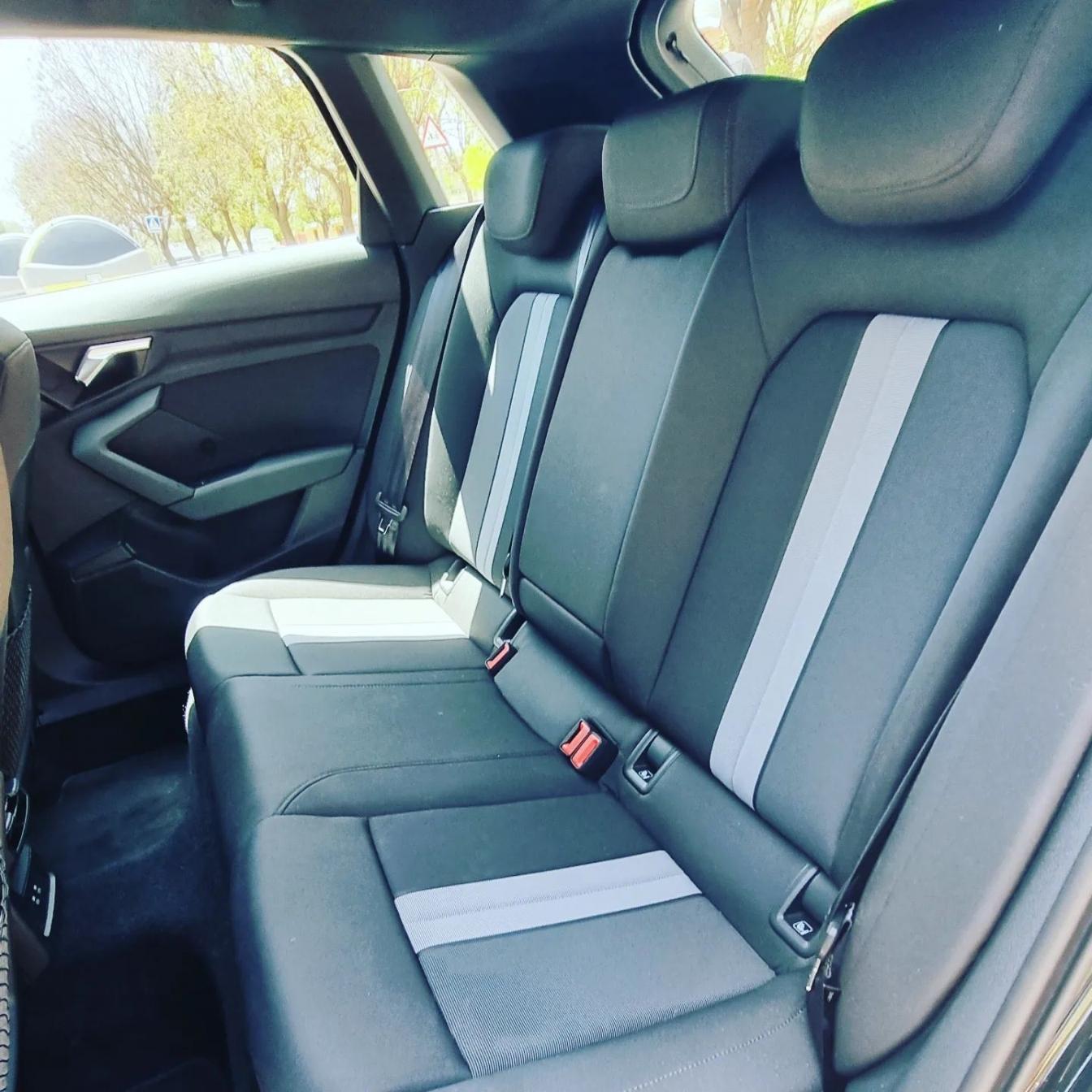 Black Audi A3 30 TFSI hatchback for rent in Marbella – automatic, 5-seater small car.