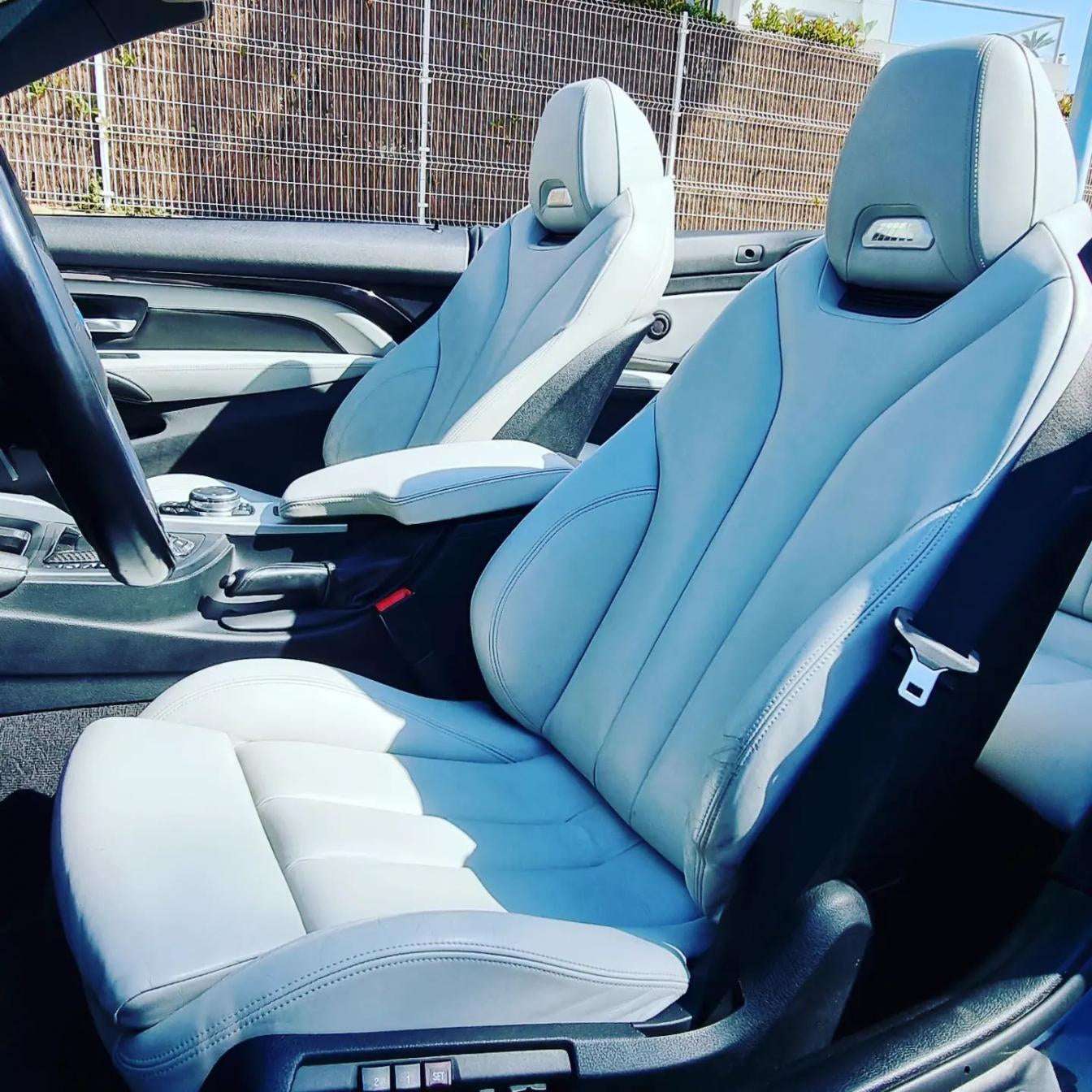 Black BMW M4 Cabrio for rent in Marbella – 425 HP convertible with 3.8s 0–100 km/h and top speed of 300 km/h.