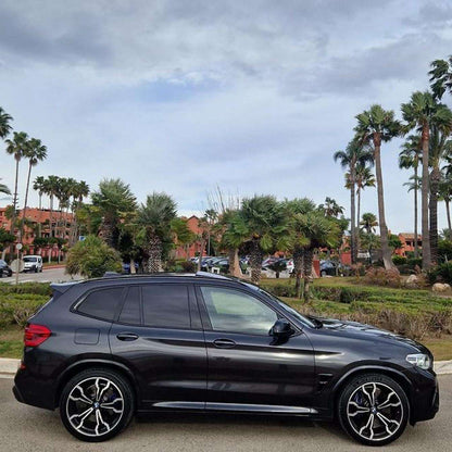 Black BMW X3 M Competition SUV for rent in Marbella – automatic, 5-seater, sporty high-performance vehicle.