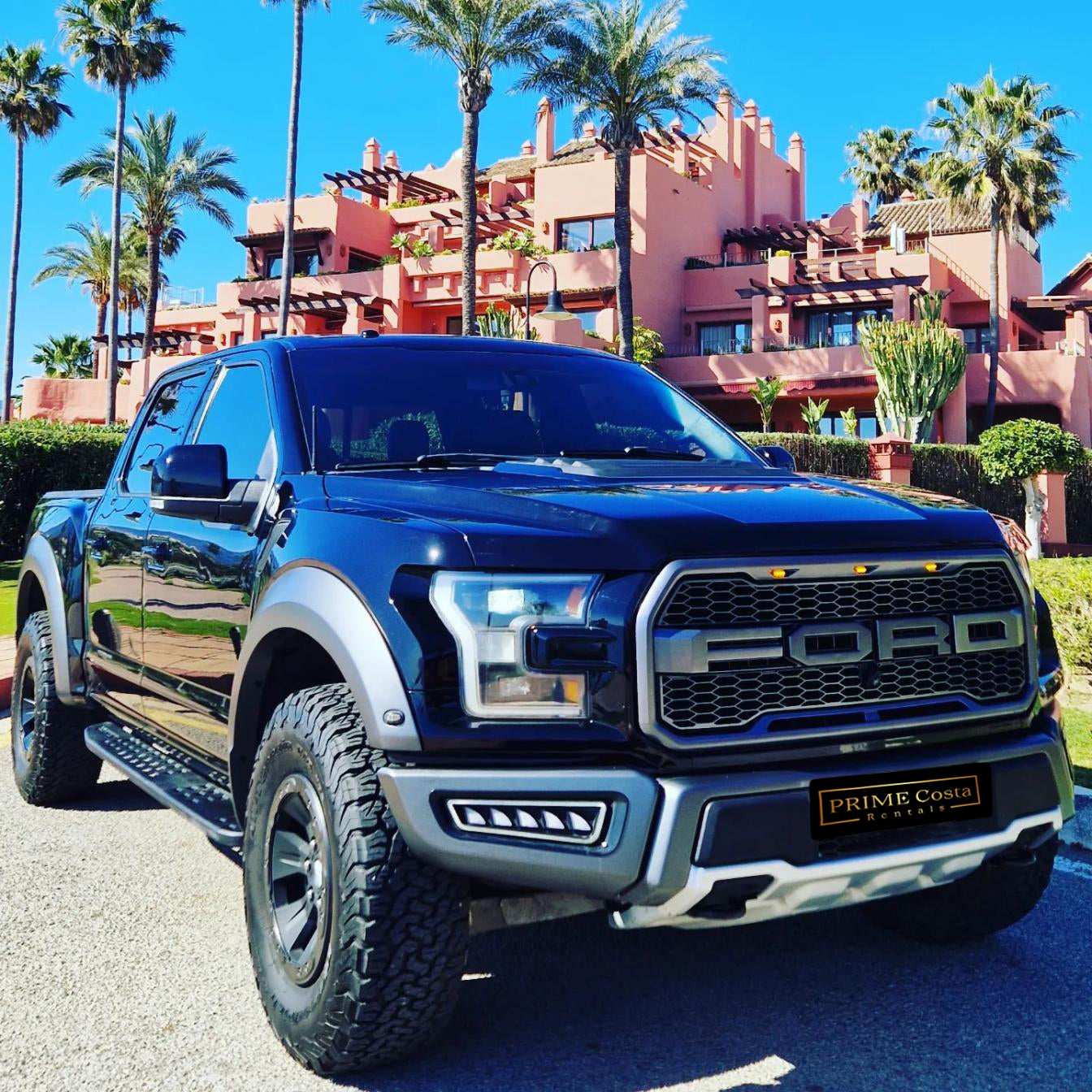 Ford F-150 Raptor 450 HP 4WD SUV for rent in Marbella – twin-turbo performance, automatic transmission.