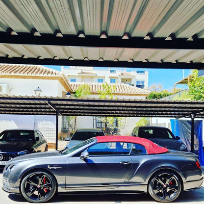 Silver Bentley GTC Cabrio for rent in Marbella – 4.0L V8, 520 HP, automatic luxury convertible with 4 seats.
