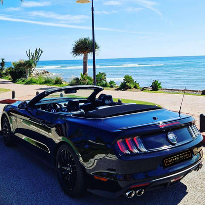 Ford Mustang GT 5.0 Cabrio for rent in Marbella – 450 HP V8 muscle convertible, automatic transmission.
