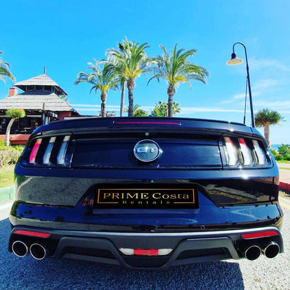 Ford Mustang GT 5.0 Cabrio for rent in Marbella – 450 HP V8 muscle convertible, automatic transmission.