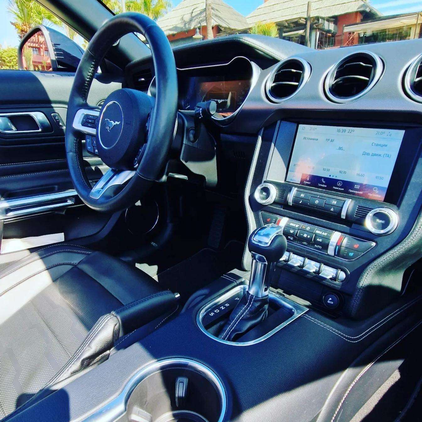 Ford Mustang GT 5.0 Cabrio for rent in Marbella – 450 HP V8 muscle convertible, automatic transmission.