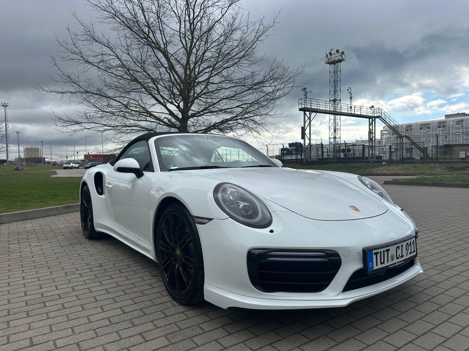 white porsche 911 turbo convertible for rent in Alicante and Benidorm Spain