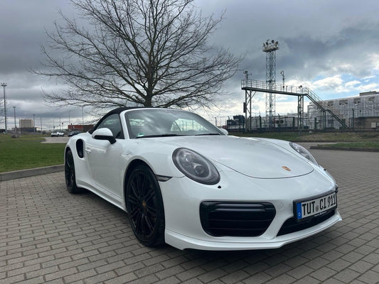 white porsche 911 turbo convertible for rent in Alicante and Benidorm Spain