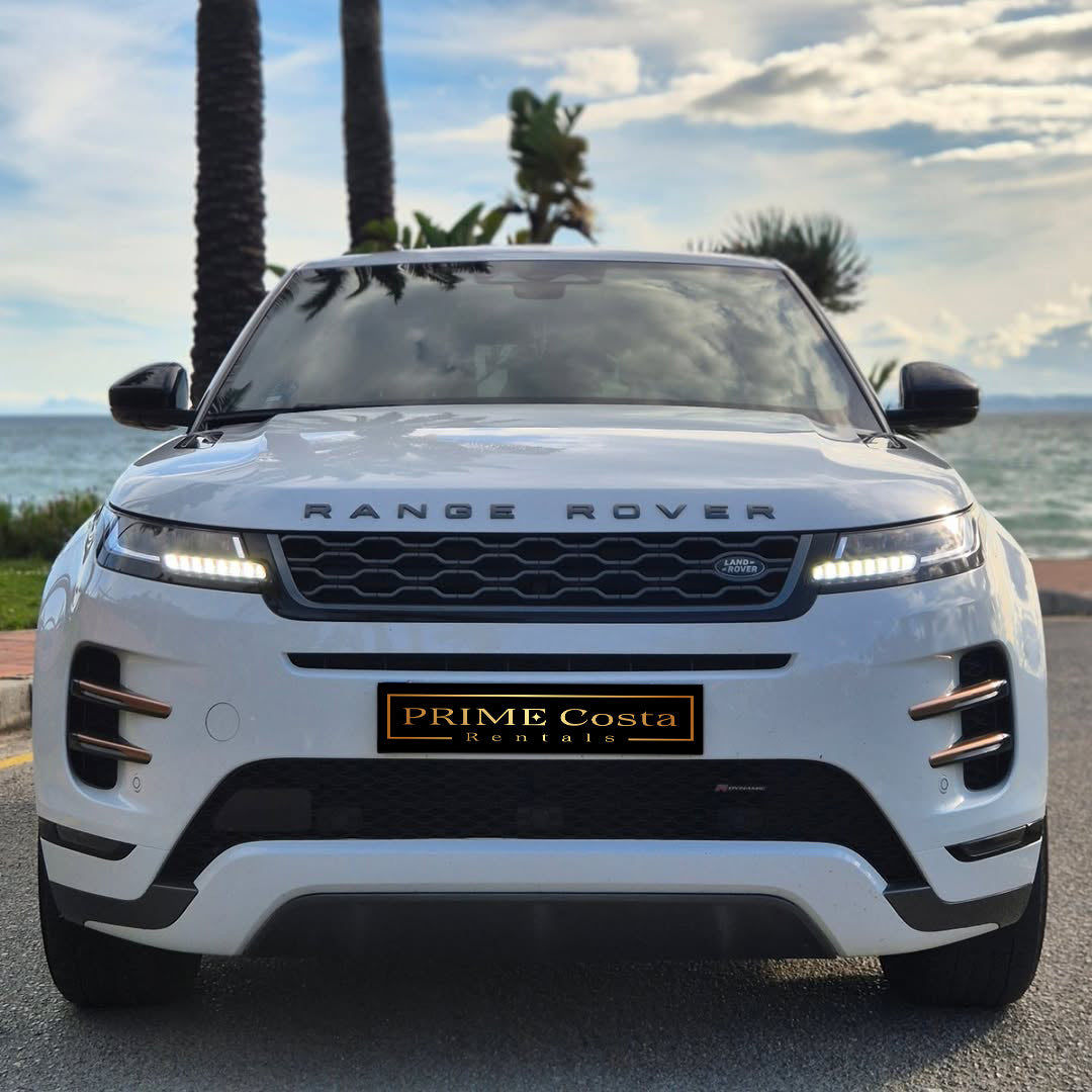 Range Rover Evoque compact luxury SUV for rent in Marbella – stylish design, automatic transmission.