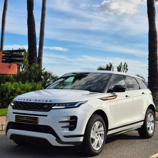 Range Rover Evoque compact luxury SUV for rent in Marbella – stylish design, automatic transmission.