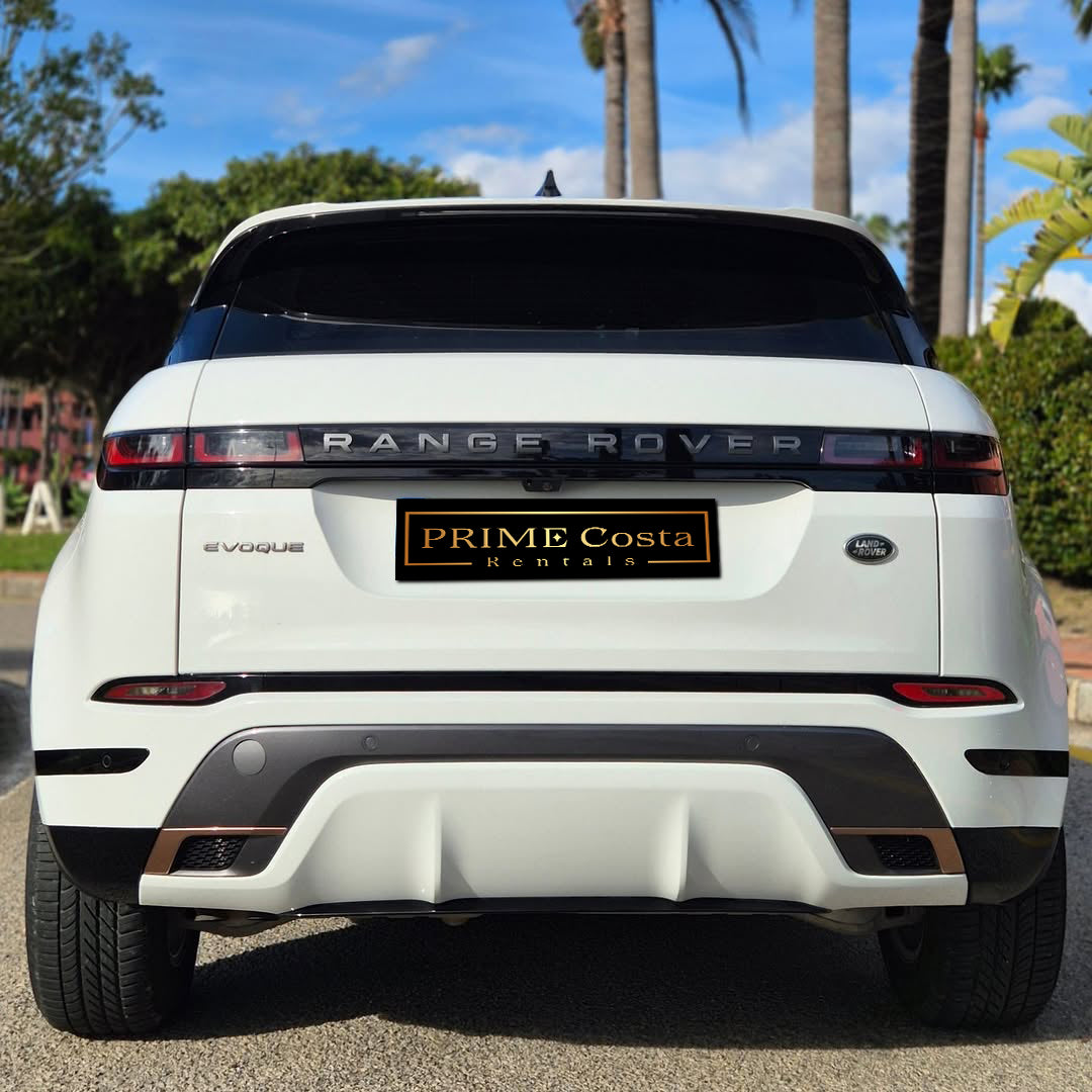 Range Rover Evoque compact luxury SUV for rent in Marbella – stylish design, automatic transmission.