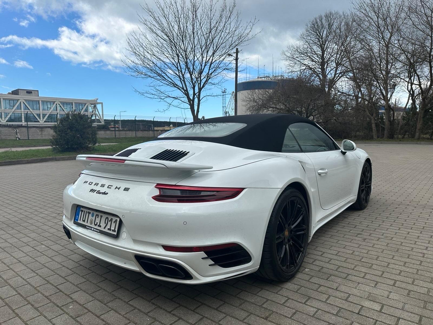 white porsche 911 turbo convertible for rent in Alicante and Benidorm Spain