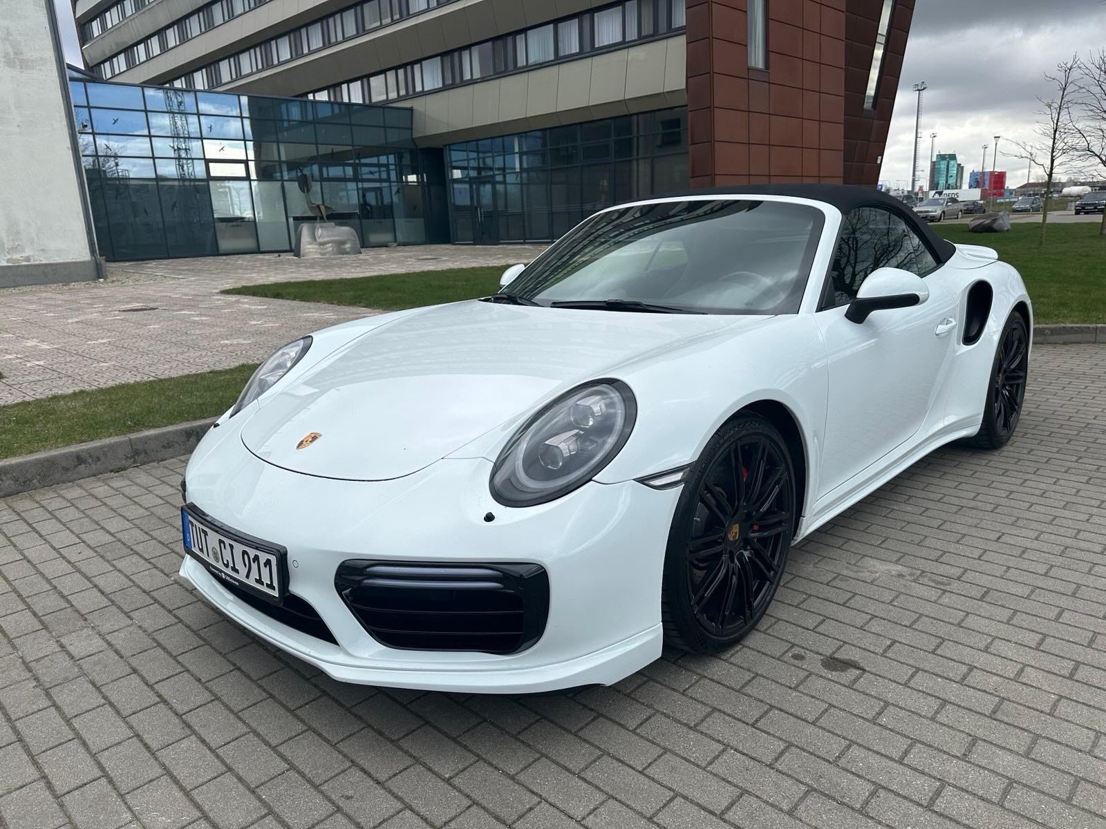 white porsche 911 turbo convertible for rent in Alicante and Benidorm Spain