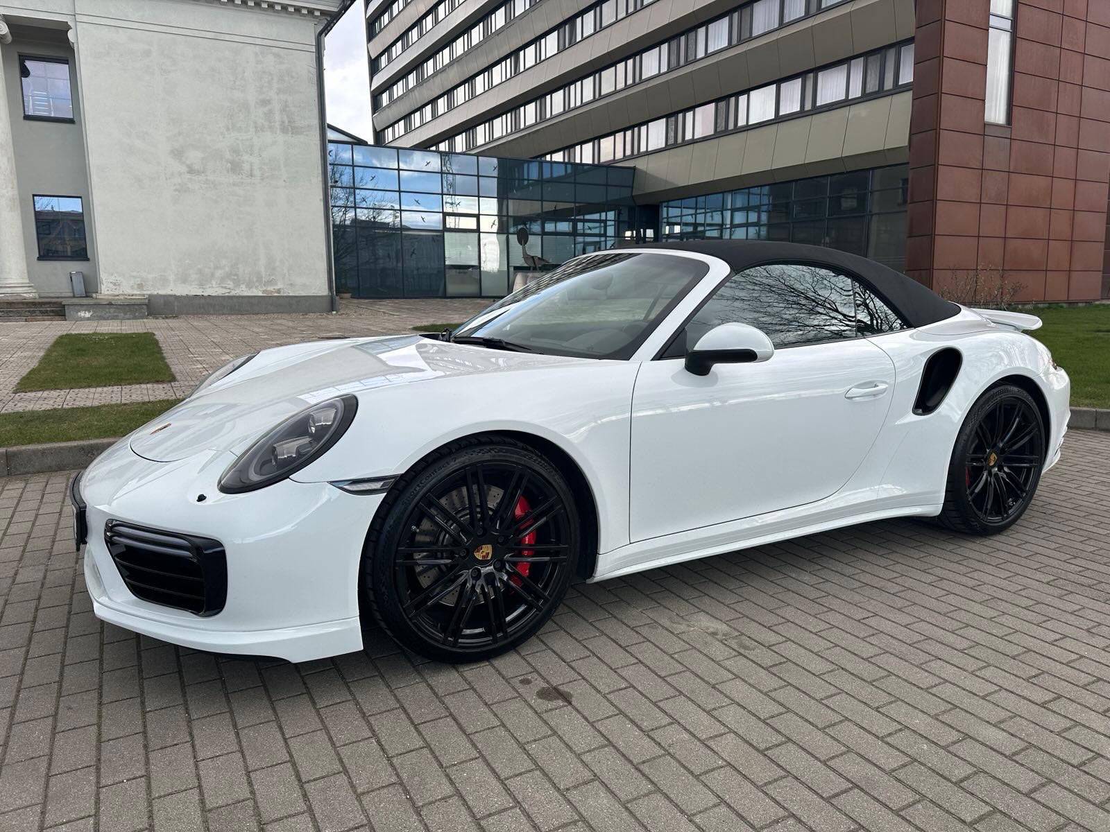 white porsche 911 turbo convertible for rent in Alicante and Benidorm Spain