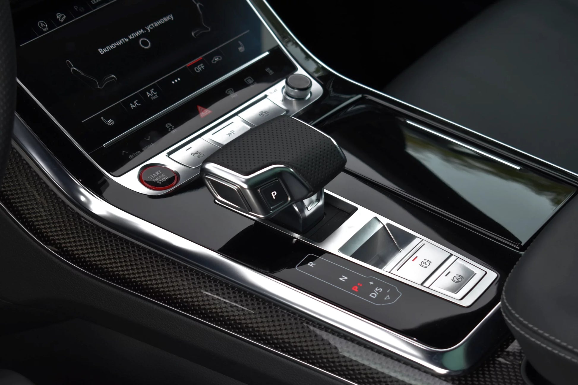 Black 2023 Audi SQ8 luxury SUV parked in Marbella, available for rent from Prime Costa Rentals.
