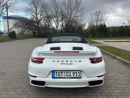 white porsche 911 turbo convertible for rent in Alicante and Benidorm Spain