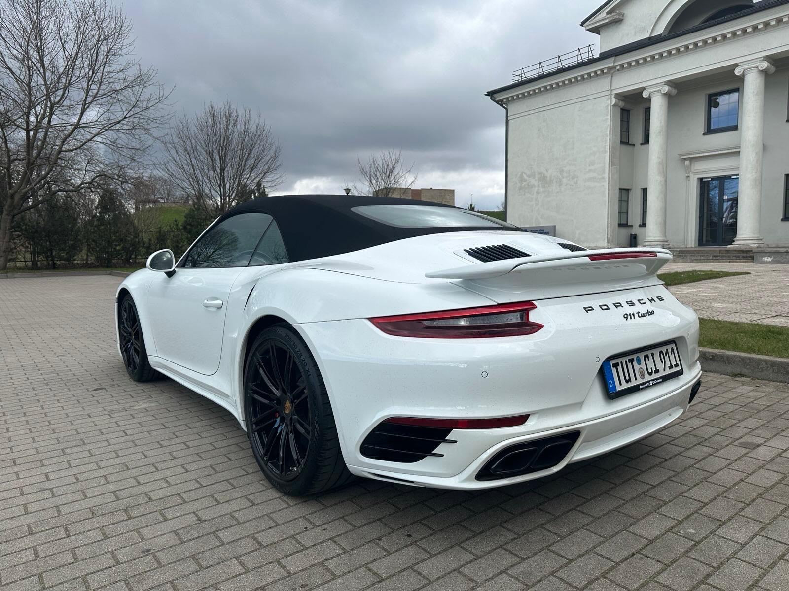 white porsche 911 turbo convertible for rent in Alicante and Benidorm Spain