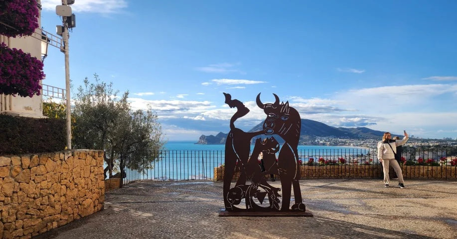 altea town panoramic view at sea