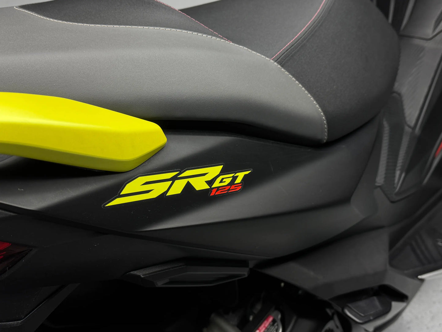 Aprilia SR GT 125 scooter detail close up available for rent in Costa Blanca