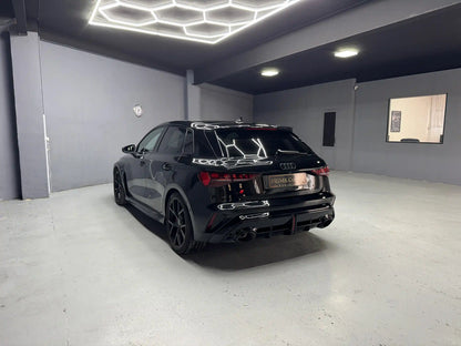 Audi RS3 2025 rental in Alicante – black performance hatchback ready for delivery