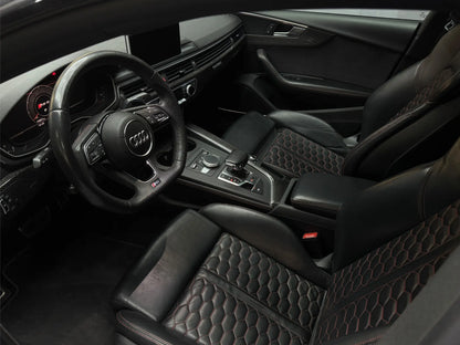 Rear side view of Audi RS5 Sportback luxury rental car in Benidorm Costa Blanca