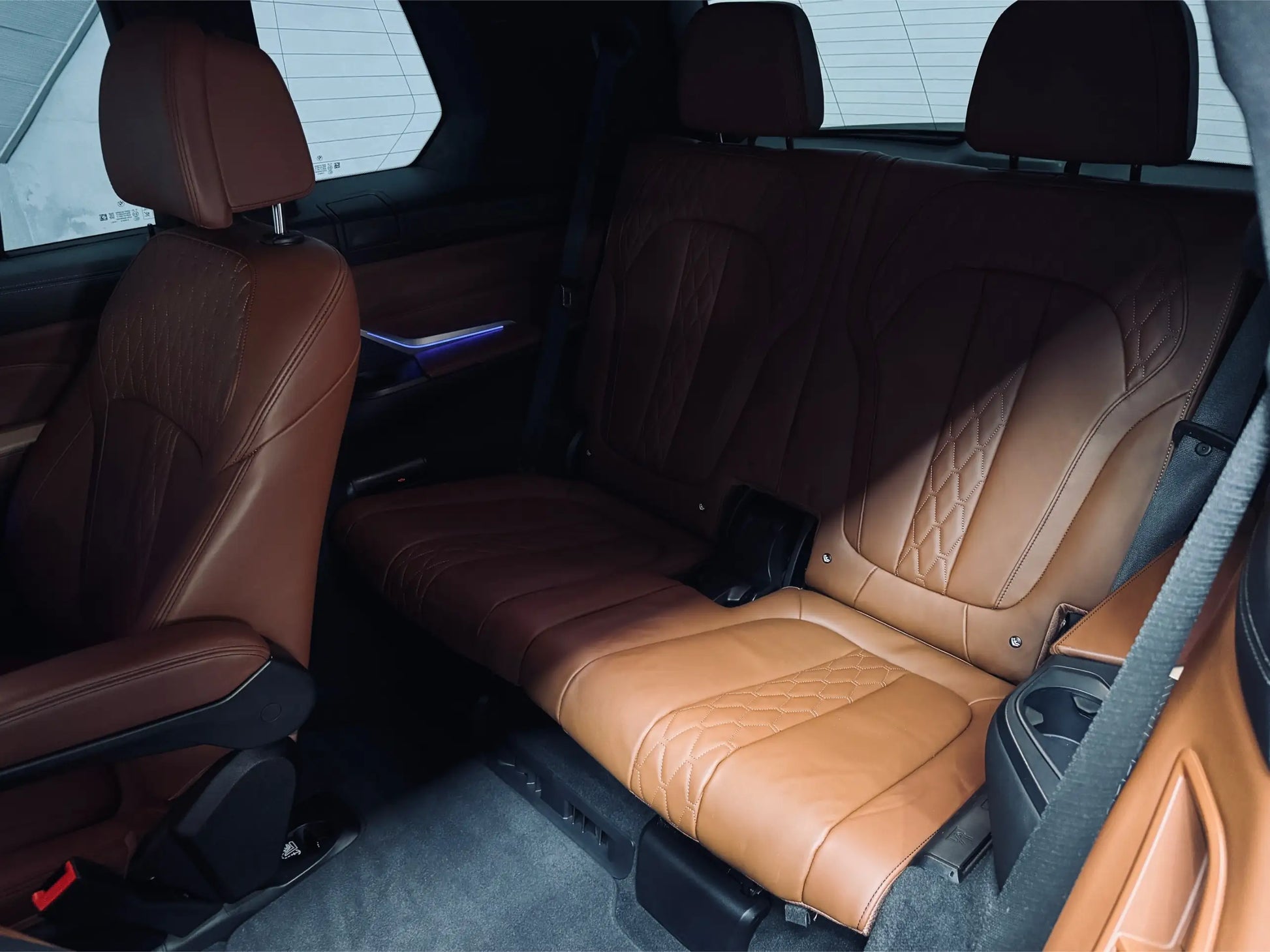 BMW X7 M50i luxury rear seats leather interior spacious SUV rental Costa Blanca