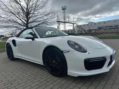 white porsche 911 turbo convertible for rent in Alicante and Benidorm Spain