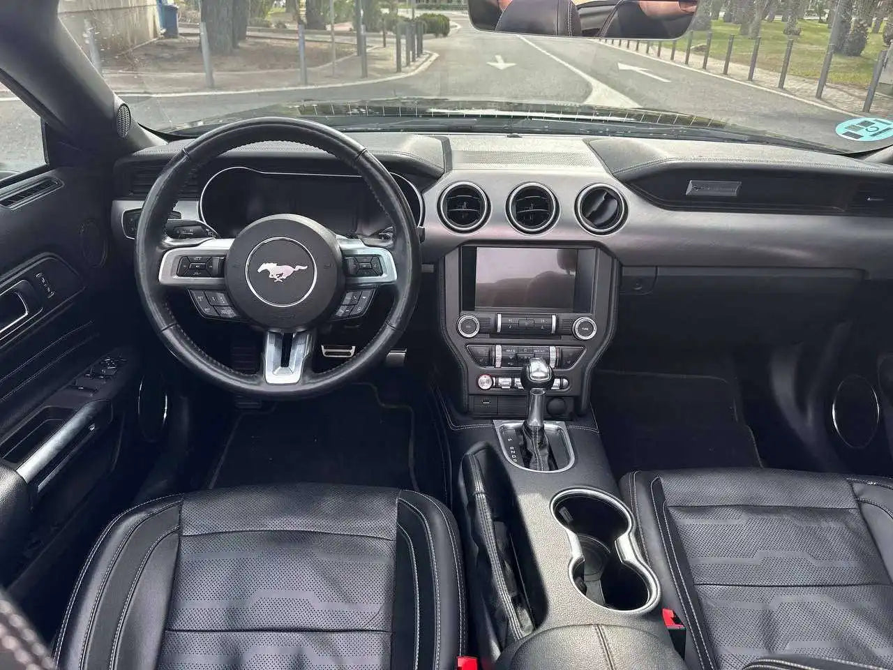 Black Ford Mustang GT black interior and dashboard 