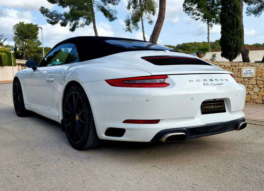 Porsche 911 Carrera Cabrio for rent in Alicante – convertible sports car, automatic, 2 seats.
