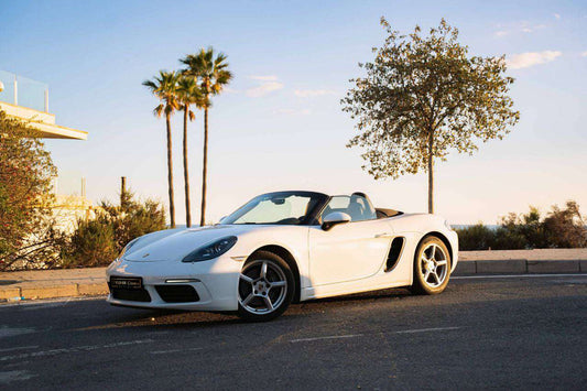 Porsche 911 Boxster convertible for rent in Alicante – luxury sports car, automatic, 2 seats.
