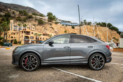 Audi RSQ3 sporty SUV for rent in Alicante – 2.5L turbo engine, 400 HP, quattro AWD performance.
