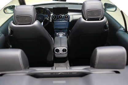 Mercedes-Benz C 200 Cabrio luxury convertible for rent in Alicante – stylish design, premium comfort, retractable roof.
