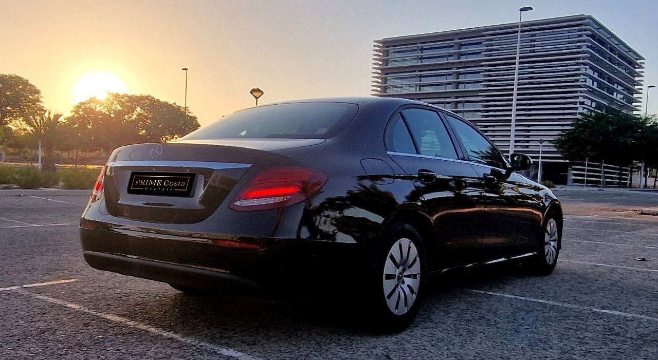 Mercedes-Benz E-Class luxury sedan for rent in Alicante – elegant design, premium comfort, smooth performance.