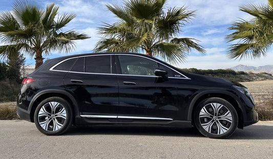 Mercedes-Benz EQE 350 luxury electric sedan for rent in Alicante – AWD, up to 600 km range, premium comfort.