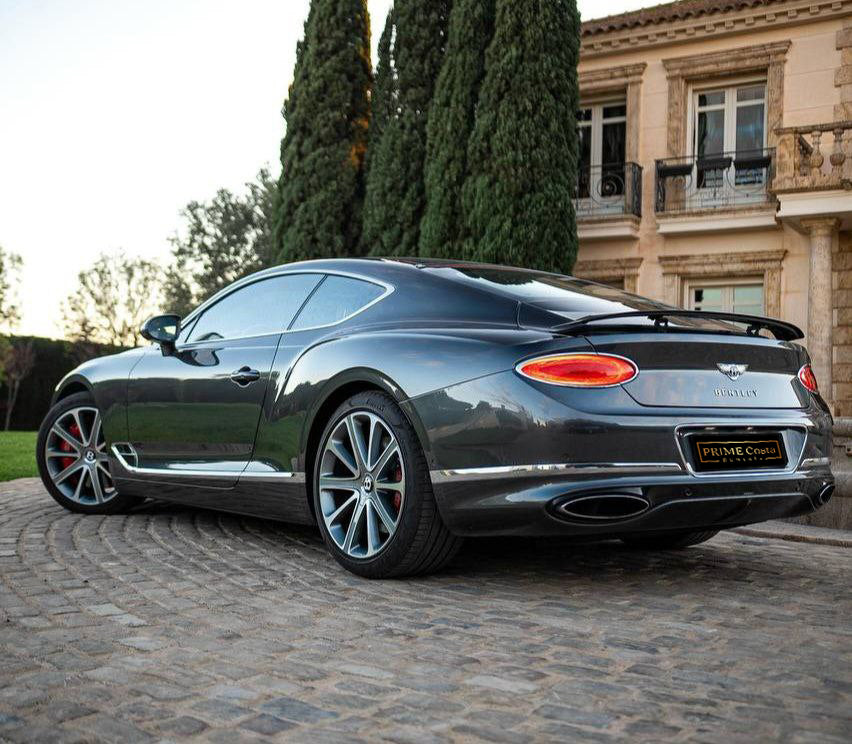 Bentley Continental GT Speed W12 for rent in Marbella – 6.0L twin-turbo W12 luxury coupe, automatic, 4 seats.
