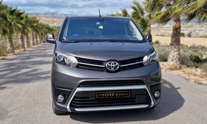 Toyota ProAce VIP luxury van for rent in Alicante – executive design, 250 km/day included.
